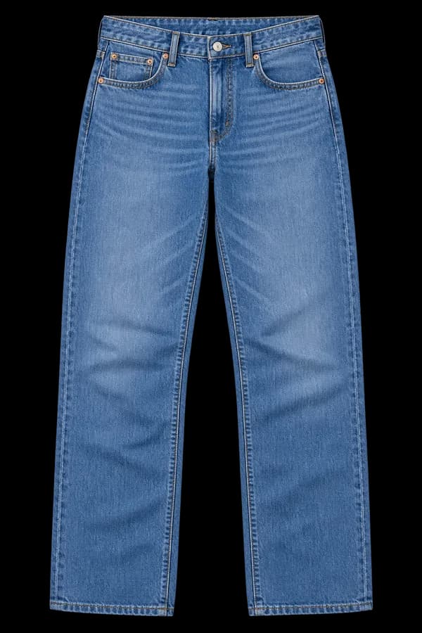 Straight-leg blue jeans